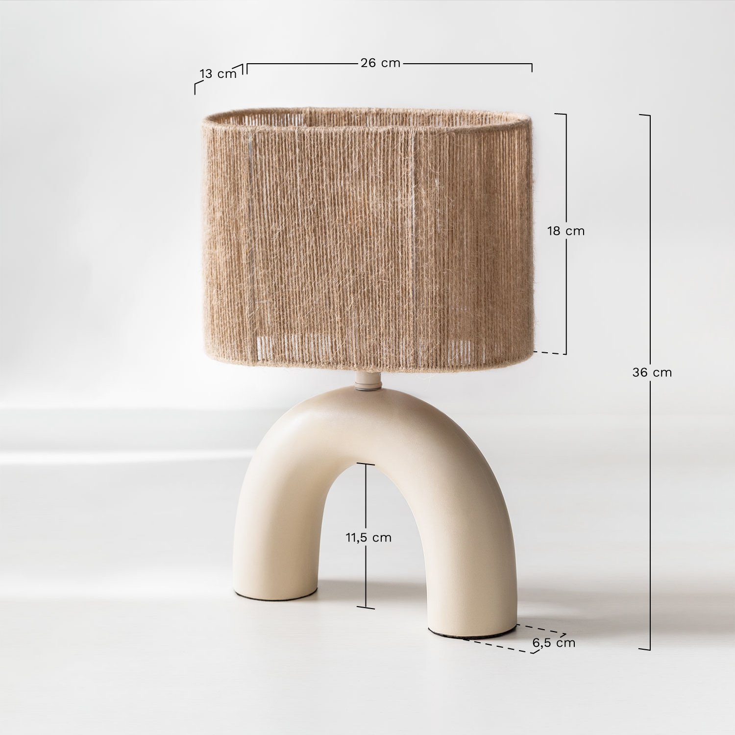 Candeeiro de Mesa de Cerâmica Finley, Dimensões