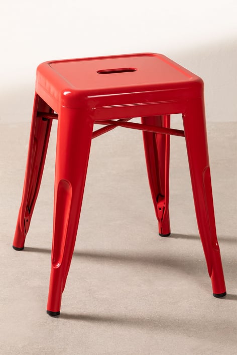 Pack de 2 bancos baixos 45 cm em aço vermelho Lix - Vermelho