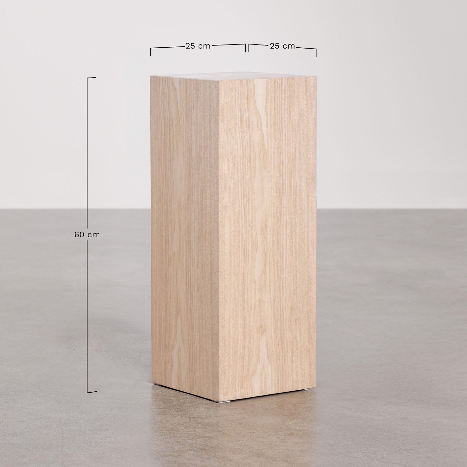 Pedestal quadrado 25x25 cm em MDF Fleuri, Dimensões