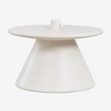 Base De Guarda-sol Com Mesa Redonda Integrada Em Cimento Darwys Branco - Sklum