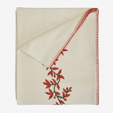 Toalha De Mesa De 170x250 Cm Em Algodão Elira Romã Vermelha - Sklum