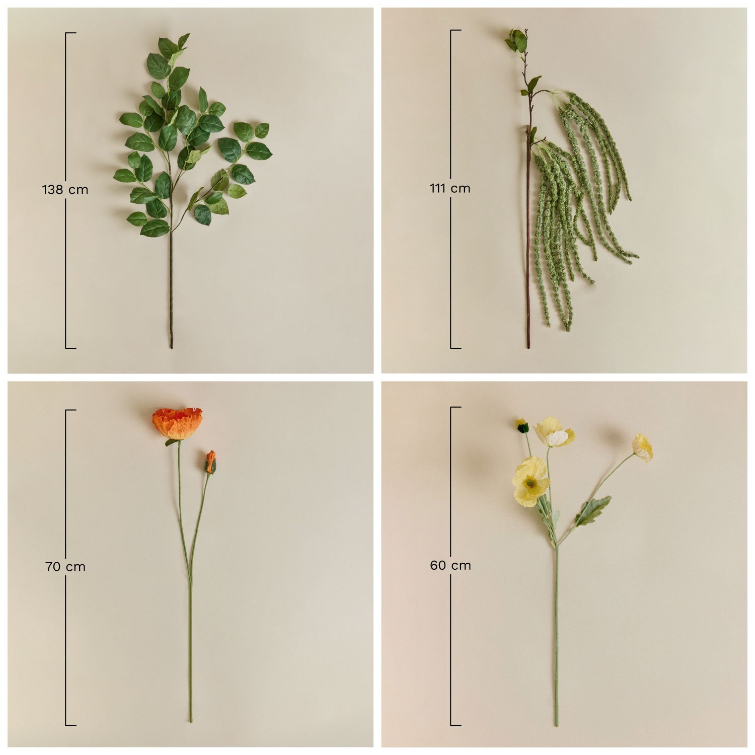 Ramo decorativo Floralis, Dimensões