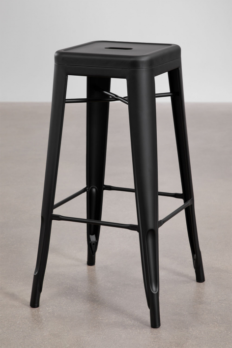 Banco alto 75 cm em aço preto mate Lix - Preto Mate