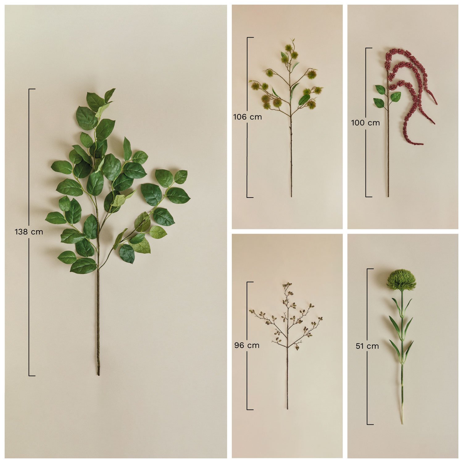 Ramo decorativo Iridessa, Dimensões