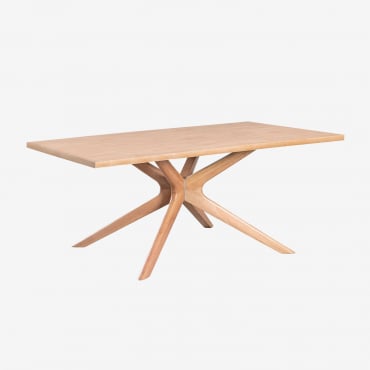 Rectangular Wooden Dining Table (180x90 Cm) Arnaiz Madeira Natural - Sklum