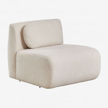 Módulo Central Para Sofá Modular Em Chenille Marrakech Chenille Beige Creme - Sklum