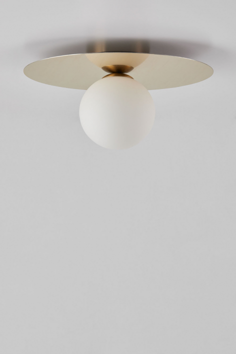 Luminária de teto em ferro e vidro Anine - Dourado