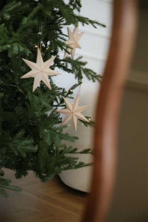 Conjunto de 3 enfeites de Natal em MDF Perg