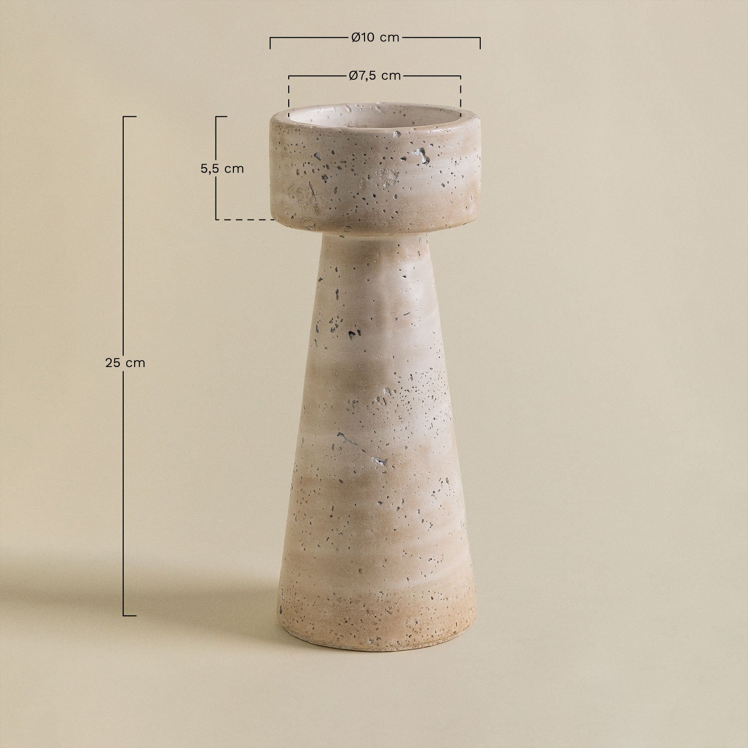 Candelabro em Cimento Aumont, Dimensões