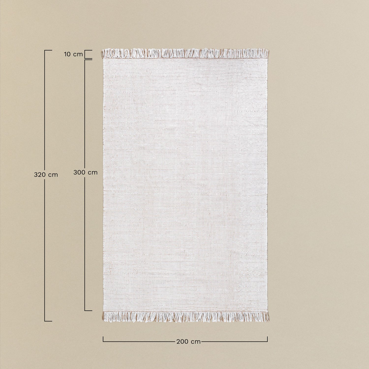 Alfombra de Exterior em Juta (300x200 cm) Eilyn, Dimensões