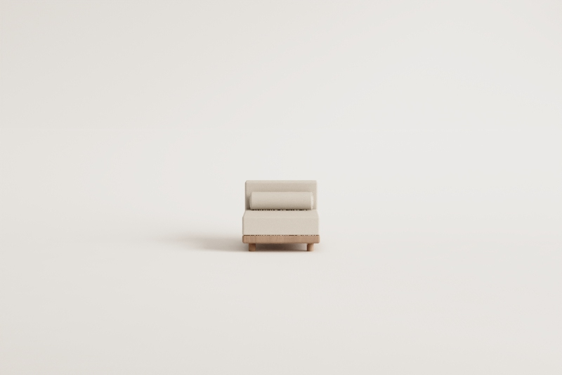 Módulo central para sofá modular de jardim em acácia Edrien