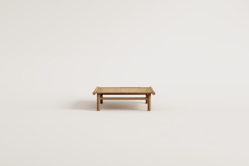 Mesa de centro quadrada de jardim 75x75 cm em bambu Isendra