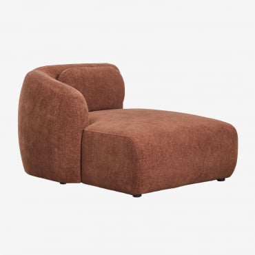 Módulo Chaise Longue Esquerdo Para Sofá Modular Em Chenille Coquette Chenille Marrom Ferrugem - Sklum