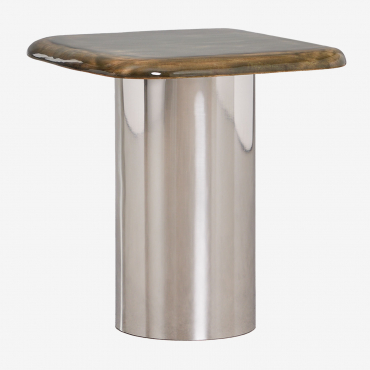 Mesa De Cabeceira Quadrada 40x40 Cm Merieines Verde Exército Claro & ↑50 Cm - Sklum