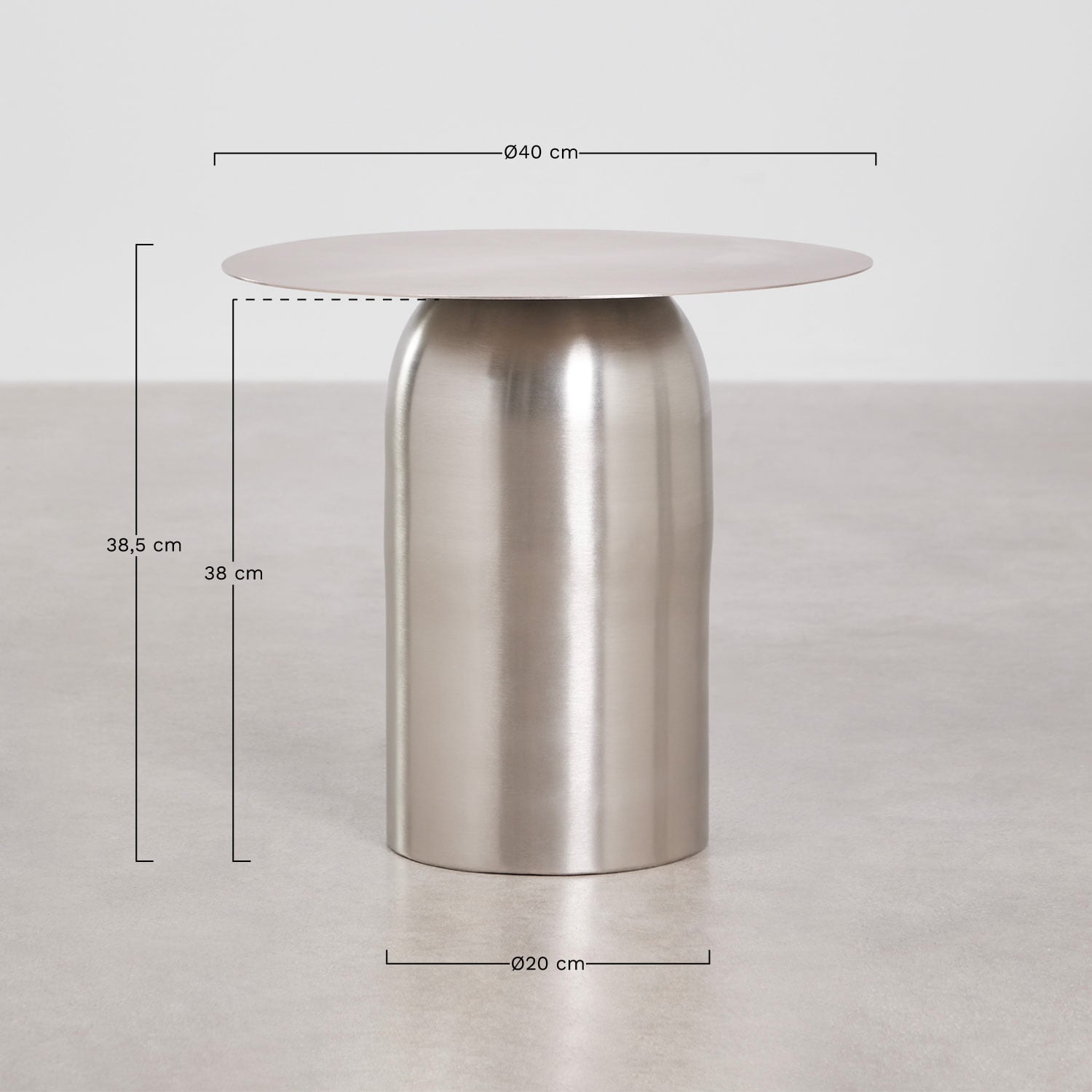 Pack de 2 mesas de cabeceira redondas Ø40 cm Alliser, Dimens&otilde;es