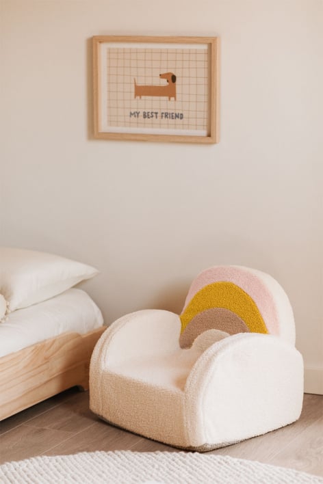 Poltrona Sainy Kids pele de carneiro