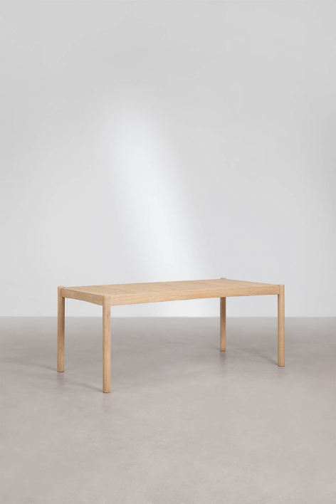 Mesa de jardim retangular em madeira de acácia Karvia - Marrom Acácia Claro