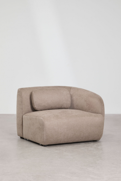 Módulo de canto direito para sofá modular em chenille Coquette - Chenille Castanho Trigo