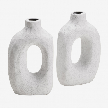 Conjunto De 2 Suportes Para Livros Em Cerâmica Offred Branco - Sklum