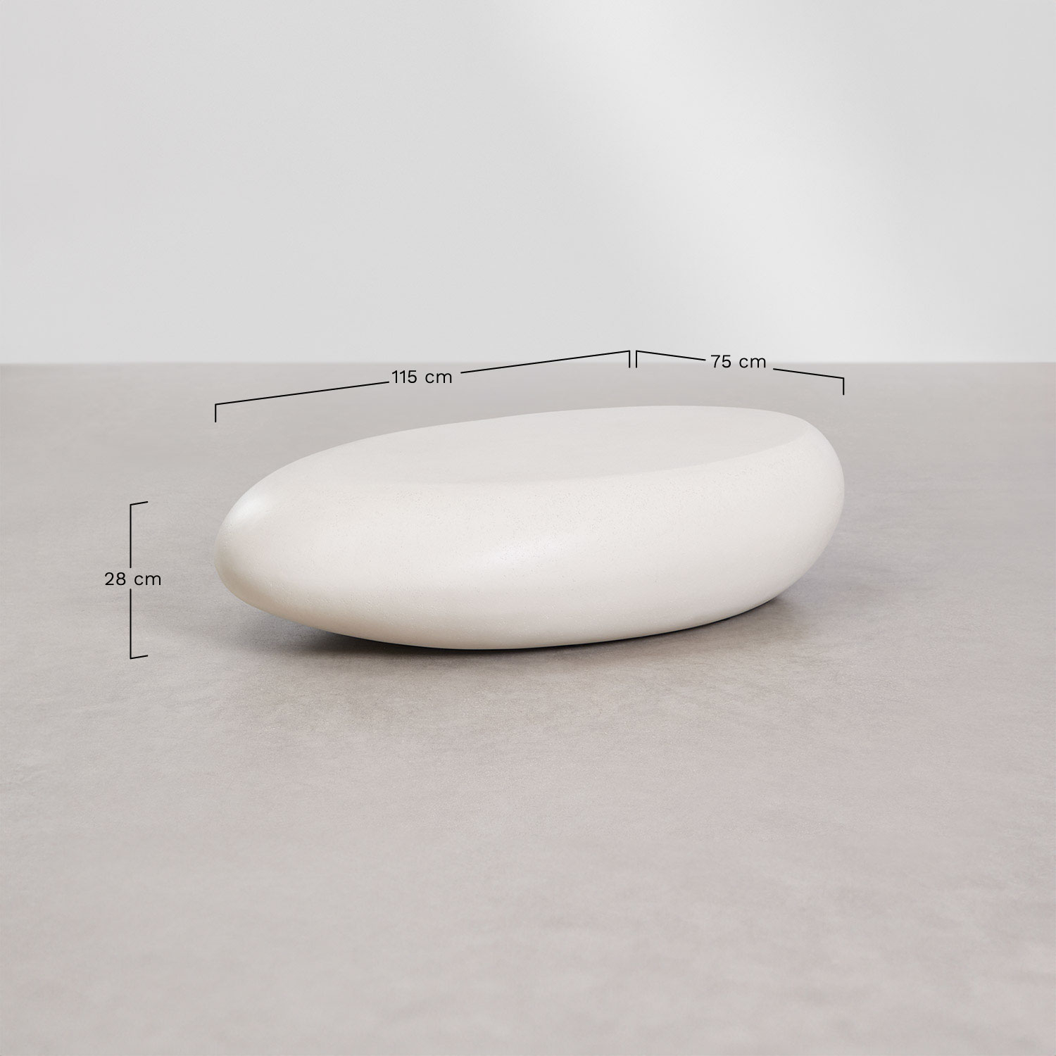 Mesa de centro para jardim em cimento Xaria, Dimensões