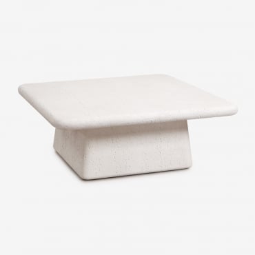 Mesa De Centro Para Jardim Quadrada 105x105 Cm Em Cimento Maelis Branco - Sklum