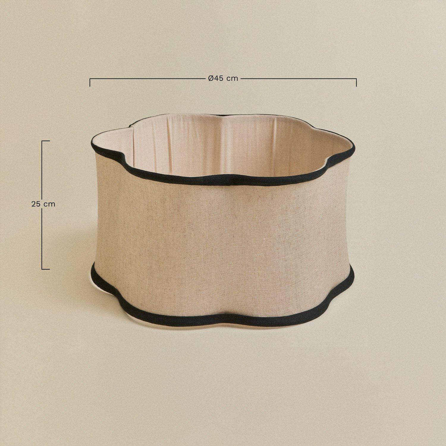 Pantalla para lâmpada Ø45 cm em algodão Philipa, Dimens&otilde;es