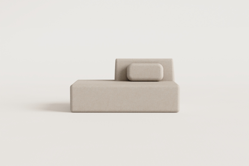 Módulo divã esquerdo para sofá modular em chenille embalado a vácuo Mérida