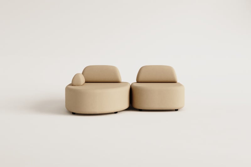 Sofá modular chaise longue esquerdo de 2 peças estofado Giorgia