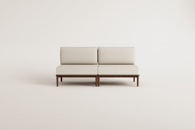 Sofá modular de 2 peças em acácia Giulia