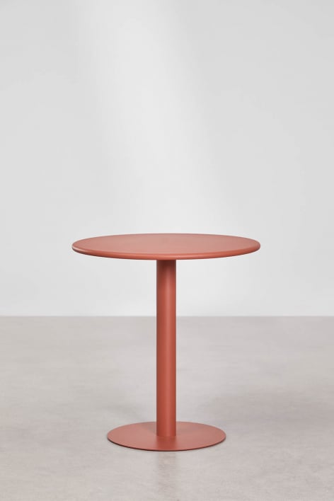 Mesa de jardim redonda Ø70 cm em ferro Mizzi - Terracota