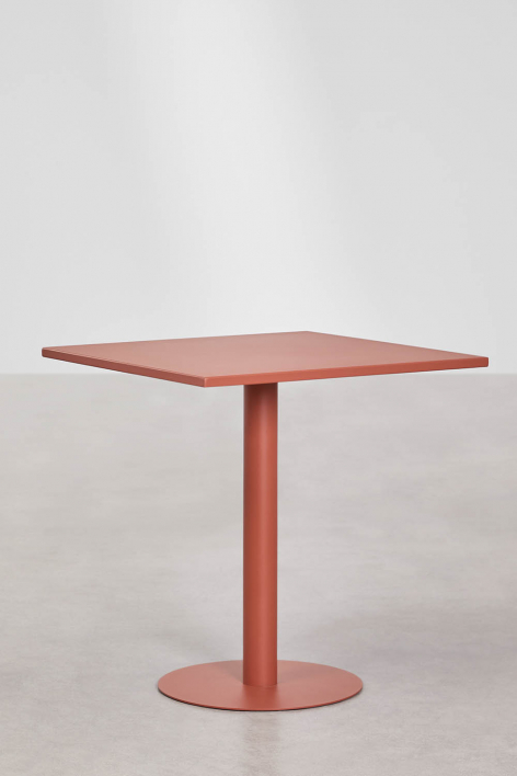 Mesa de jardim quadrada 70x70 cm em ferro Mizzi - Terracota