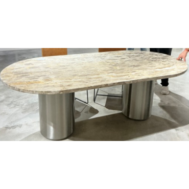 [* ] Pé Para Mesa De Jantar Oval 220x110 Cm Luceida Aço Inoxidável - Sklum