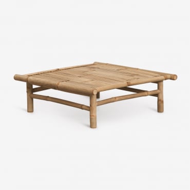 Mesa De Centro Para Jardim Quadrada 75x75 Cm Em Bambu Isendra Bambu - Sklum