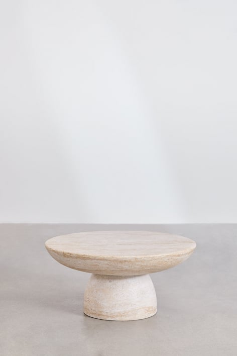 Mesa de centro para jardim redonda Ø70 cm em cimento Zenadia
