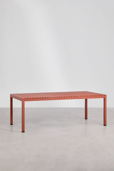 Mesa de jardim retangular 210x100 cm em alumínio Marti - Terracota