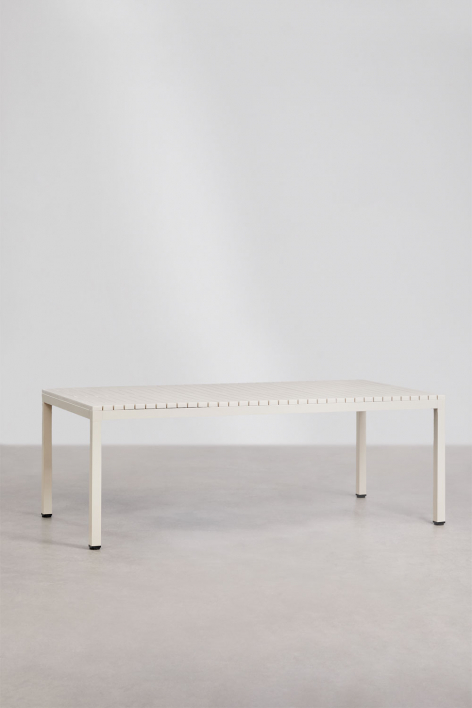 Rectangular dining table 210x100 cm in Marti aluminum -  Tapioca Bege