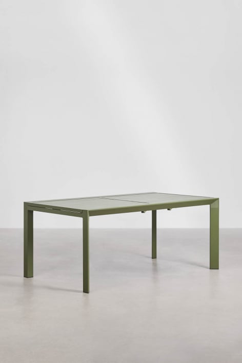 Mesa de jardim retangular extensível em alumínio Starmi 180-240x100 cm - Verde Azeitona Intenso