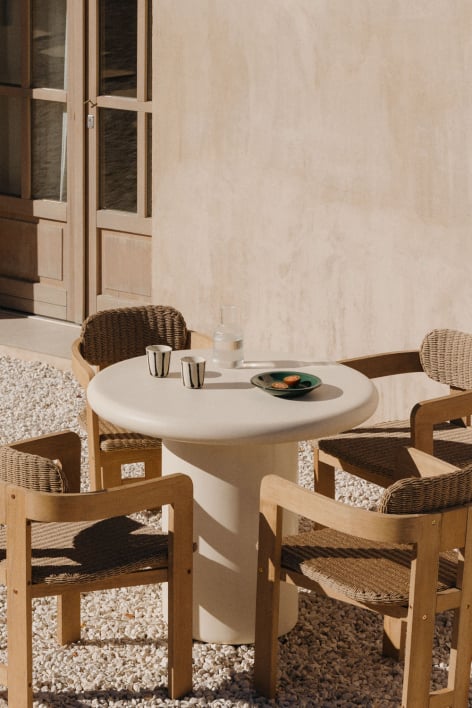 Mesa de jardim redonda em cimento Namara - Ø90 cm