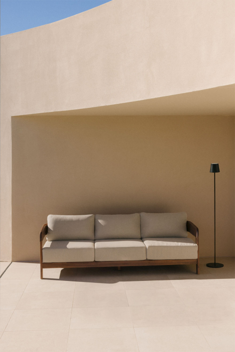 Sofá de jardim de 3 lugares em madeira de acácia Uleno