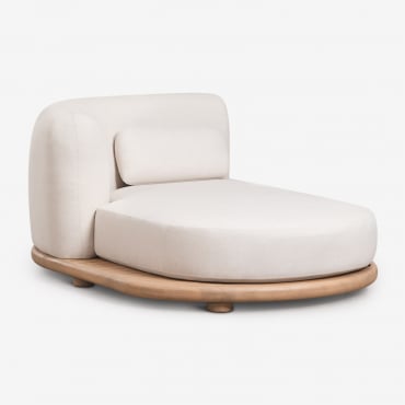 Módulo Chaise Longue Esquerdo Para Sofá Modular De Jardim Em Madeira De Acácia Gerard Marrom Acácia Claro - Sklum