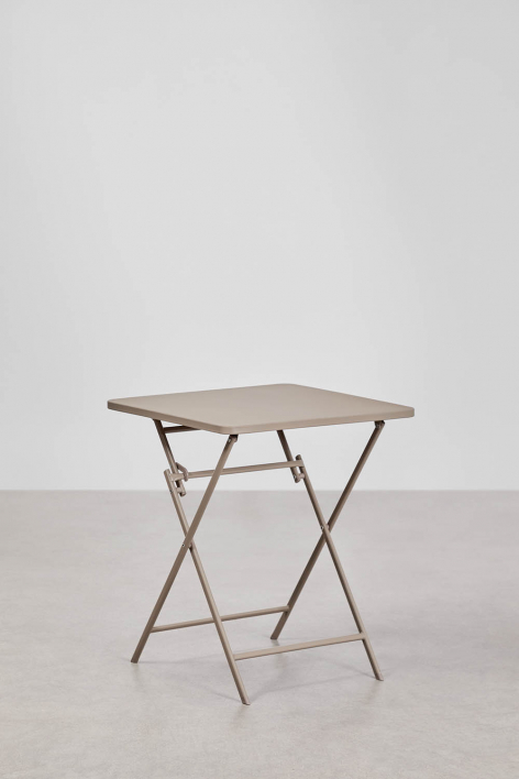 Mesa de cozinha quadrada 60x60 cm dobrável em aço Tamarit - Moka Brown