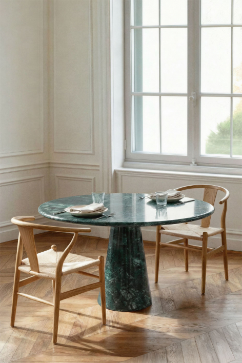 Mesa de jantar redonda Ø120 cm em mármore Alodia