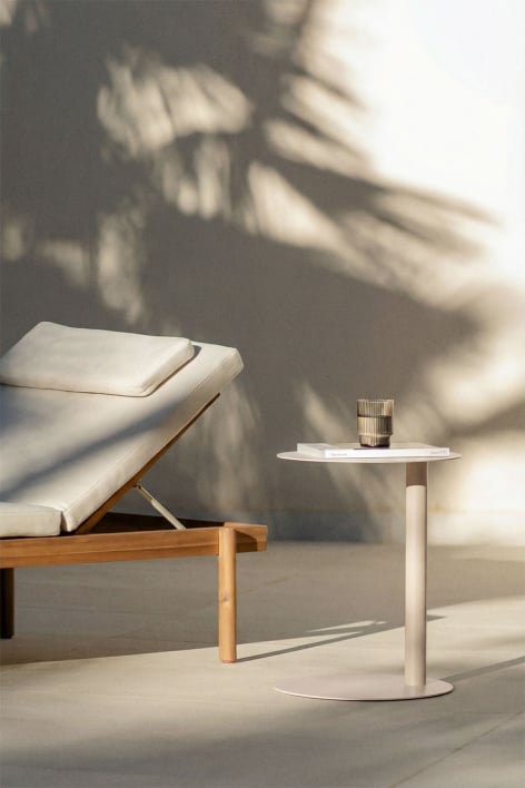 Mesa auxiliar para jardim redonda Ø40 cm em aço inoxidável Yannik