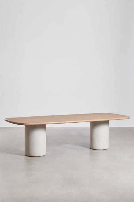 Mesa de jardim retangular 270x110 cm em madeira de acácia Bogotá - Marrom Acácia Claro