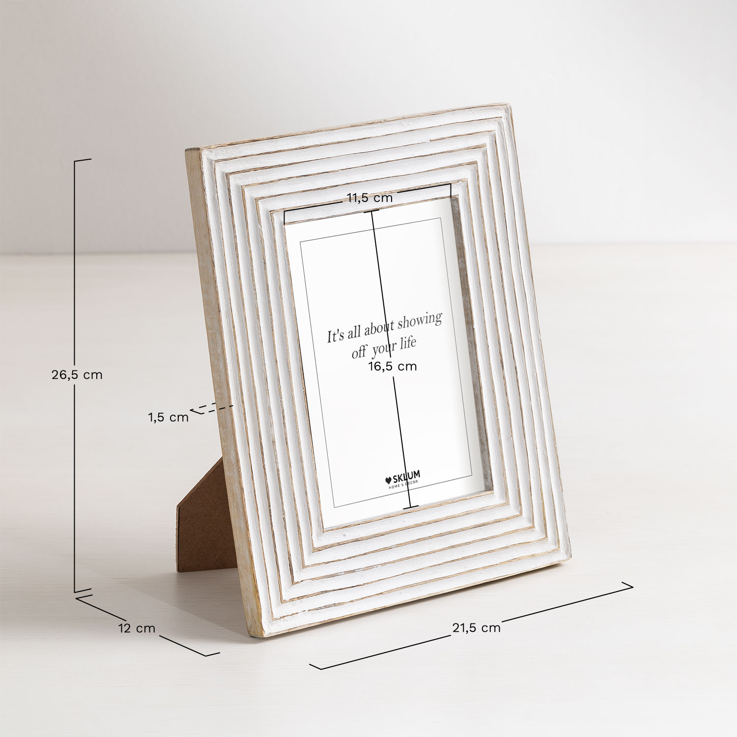 Moldura de madeira de manga Kliet, Dimens&otilde;es