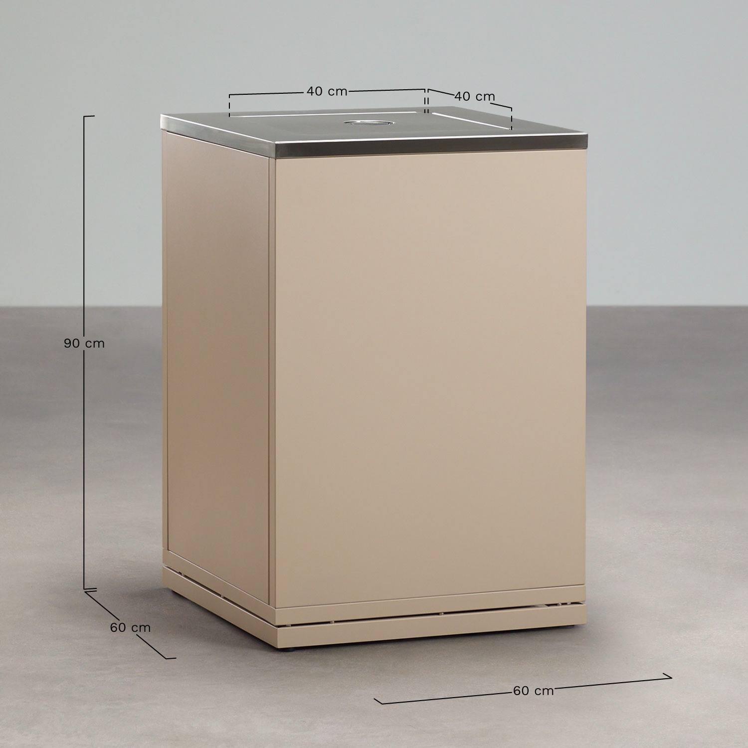 Módulo de canto para arrumação para cozinha modular de exterior em aço Rivana, Dimens&otilde;es