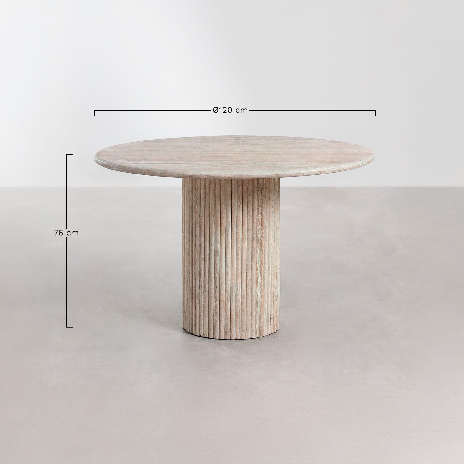 Mesa de jantar redonda Ø120 cm em pedra natural Grosseto, Dimens&otilde;es
