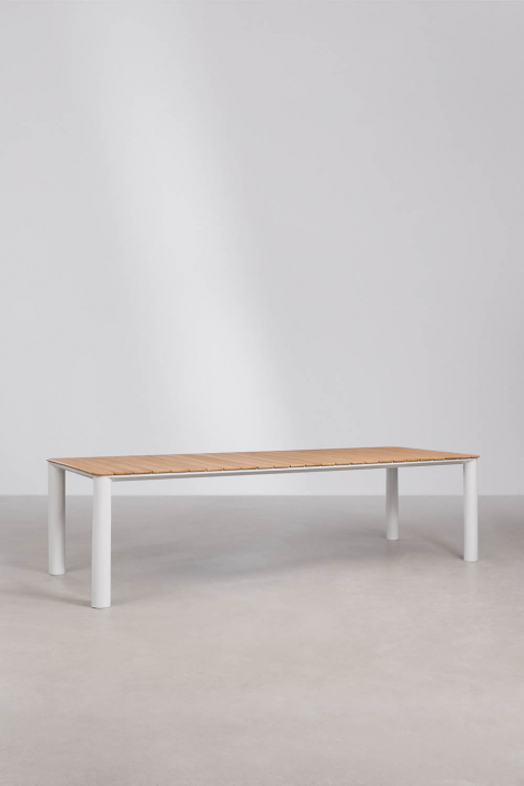 Mesa de jardim retangular em alumínio e madeira de teca Sirka