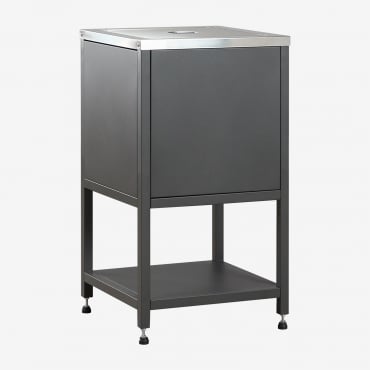 Módulo De Canto Para Arrumação Para Cozinha Modular De Exterior Em Aço Savona Cinza Grafito - Sklum