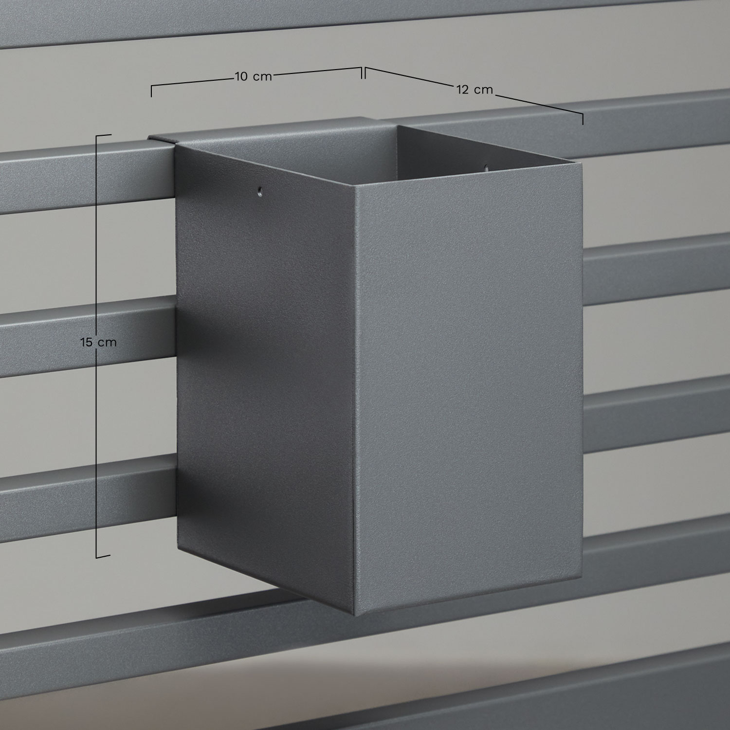 Cesto de utensílios 15x10 cm para cozinha modular de exterior em aço Savona, Dimens&otilde;es